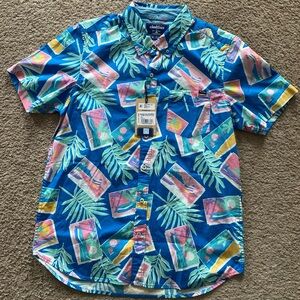 Chubbies Men The Wish You Were Here Friday Shirt Size‎ Medium Tropical Button Up